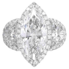 Bague en or 18 carats avec diamants de forme spéciale de 8,00 carats certifiés GIA