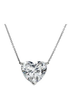 GIA Certified 8.00 Carats Heart Shape Diamond 18K Gold Pendant Necklace