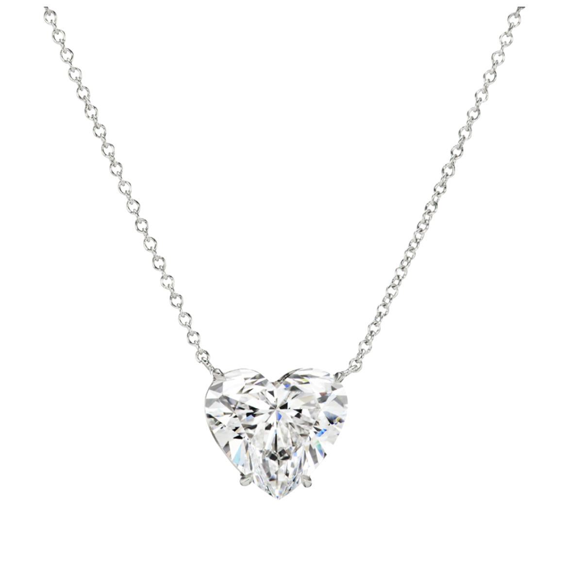 Collana con ciondolo a forma di cuore con diamanti di colore D da 8,01 carati certificati GIA. In condizioni Nuovo in vendita a New York, NY