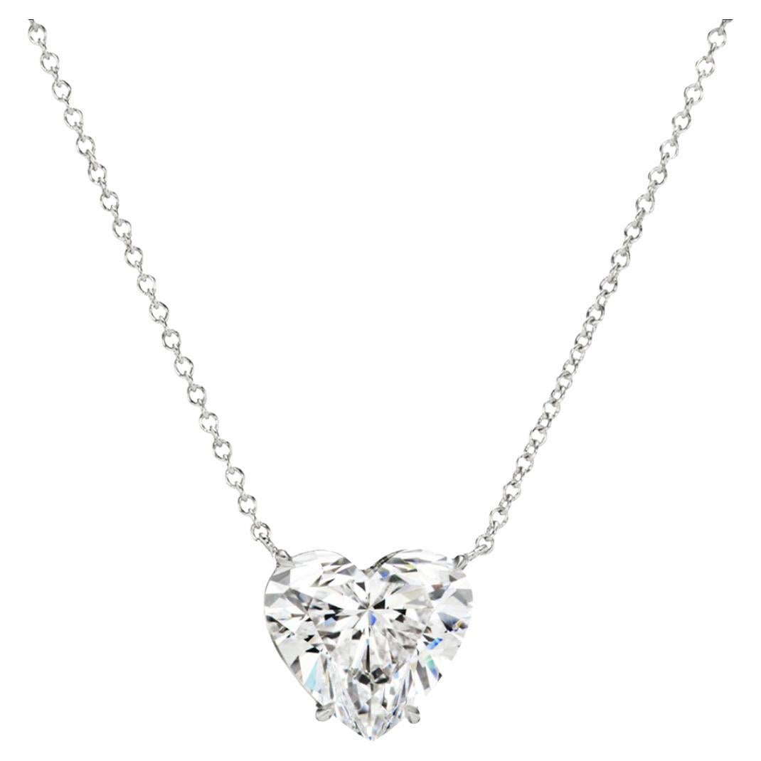 GIA Certified 8.01 Carat D color Heart Shape Diamond Pendant Necklace