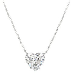 GIA Certified 8.01 Carat D color Heart Shape Diamond Pendant Necklace