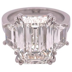 GIA Certified 8.01 Carat Emerald Cut Diamond Engagement Ring GIA Certified 8.01 Carat Emerald Cut Diamond Engagement Ring