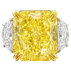 Bague en diamant certifié GIA de 8,01 carats de couleur jaune intense VS1 en 18K