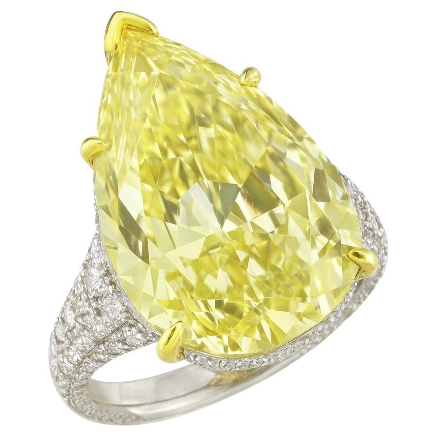 GIA Certified 8.01-carat Fancy Yellow Diamond Ring in 18K Gold
