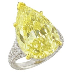 GIA Certified 8.01-carat Fancy Yellow Diamond Ring in 18K Gold