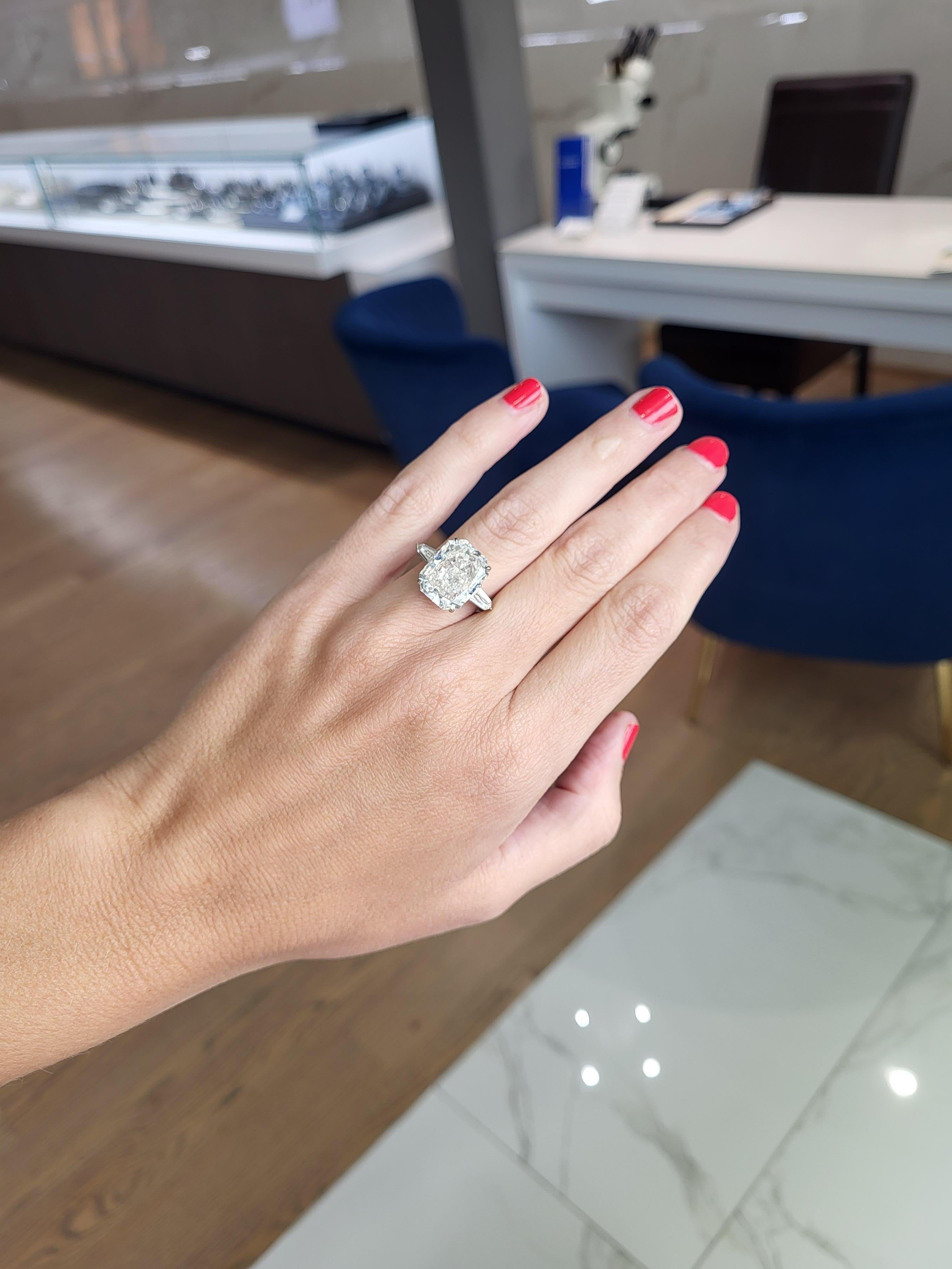 GIA Certified 8.01 Carat Radiant Cut Diamond, H IF, Platinum Engagement Ring 1