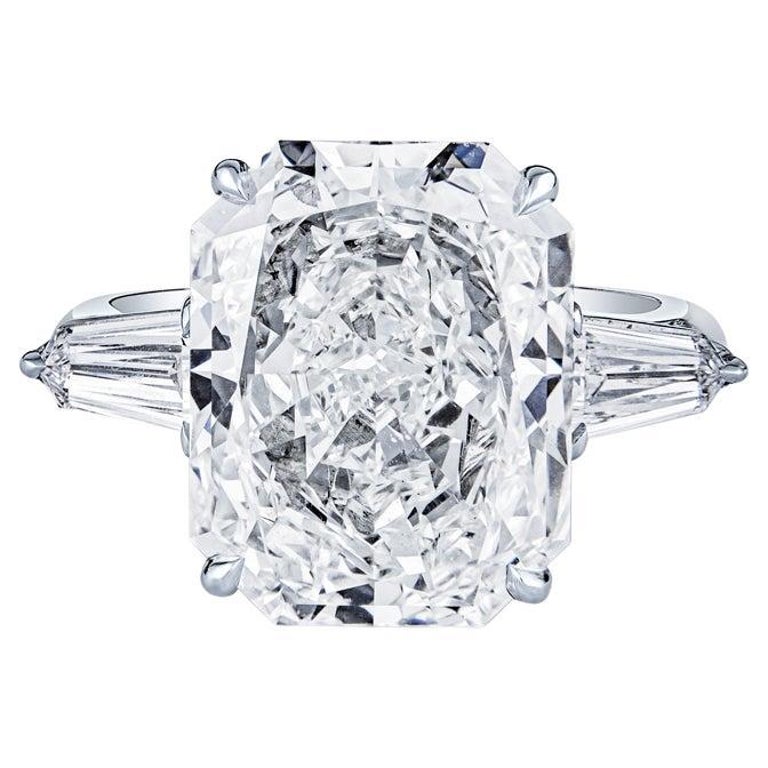 GIA Certified 8.01 Carat Radiant Cut Diamond, H IF, Platinum Engagement