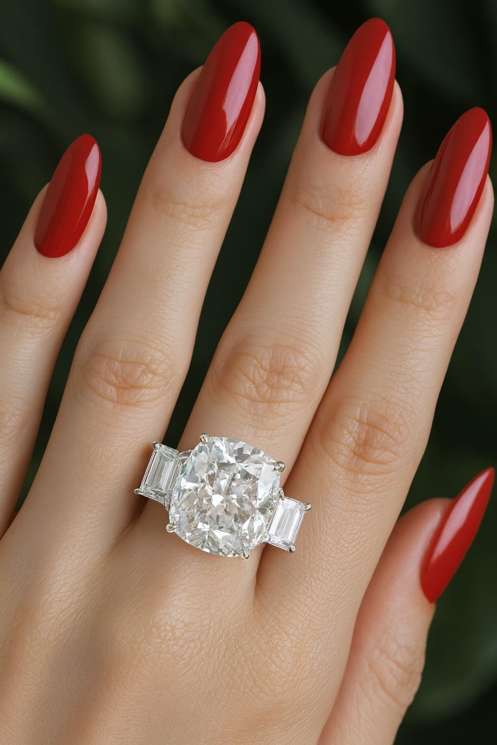 Contemporain Bague à diamant brillant coussin de 8,02 carats certifiée par la GIA en vente