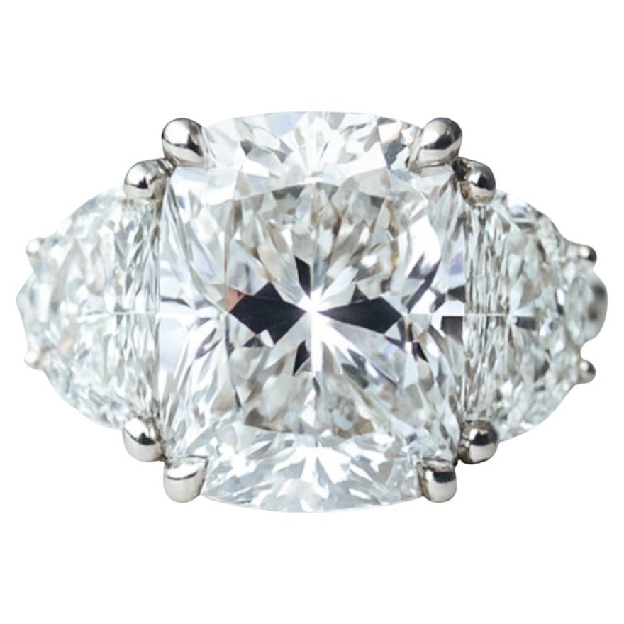 Anello con diamante brillante a cuscino certificato GIA da 8,02 carati G VVS1