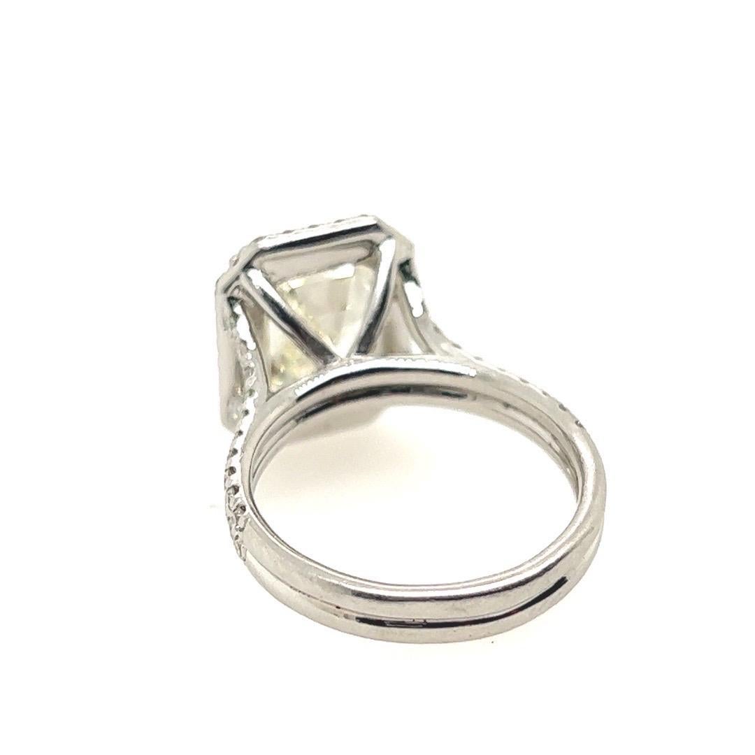 GIA Certified 8.02 Carat L VS2 Natural Emerald Cut Diamond Engagement Plat Ring 2