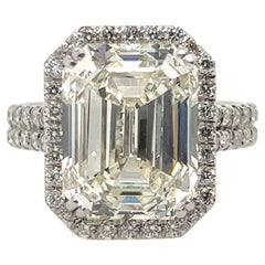 GIA-zertifizierter Verlobungsring mit 8,02 Karat L VS2 natürlichem Diamant im Smaragdschliff