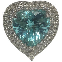 GIA certified 8.02 Carat Paraiba Tourmaline Diamond Cocktail Ring