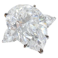 GIA Certified 8.02 Carat Pear Cut Diamond F Color IF Clarity Ring in Platinum