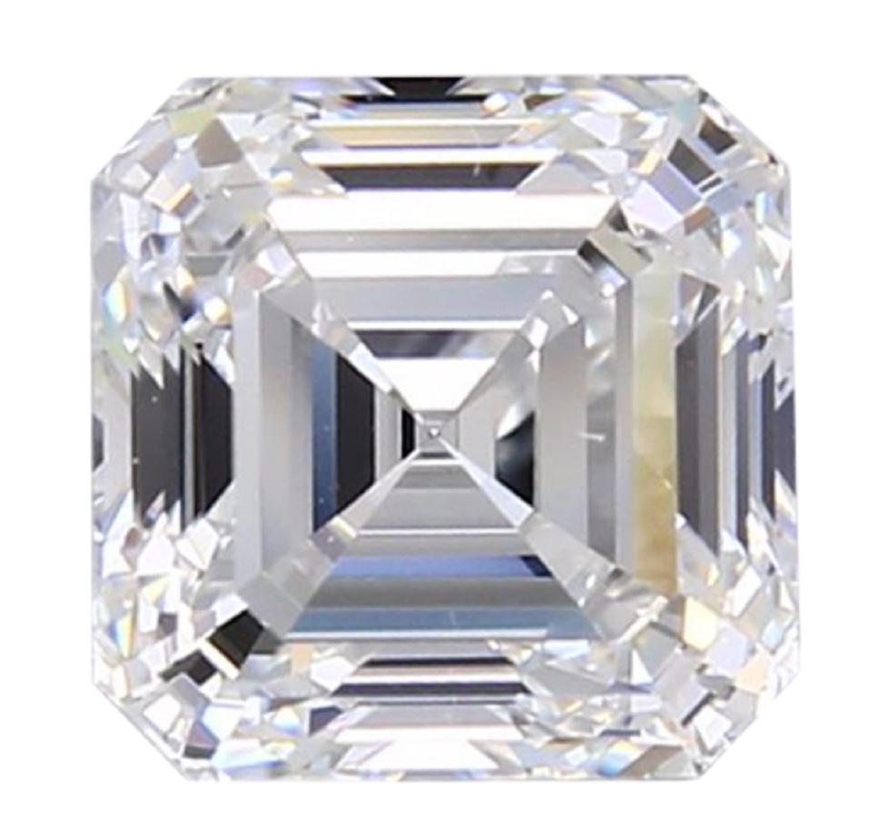An amazing ring that contains an 5.59 carat asscher cut diamond ring certified by GIA 
