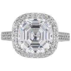 GIA Certified 6 Carat Asscher Cut Diamond Ring VVS