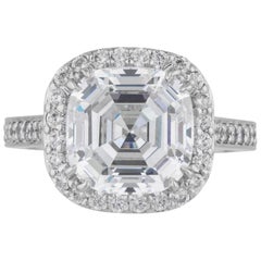 Anello con diamante taglio Asscher certificato GIA da 6,51 carati VVS
