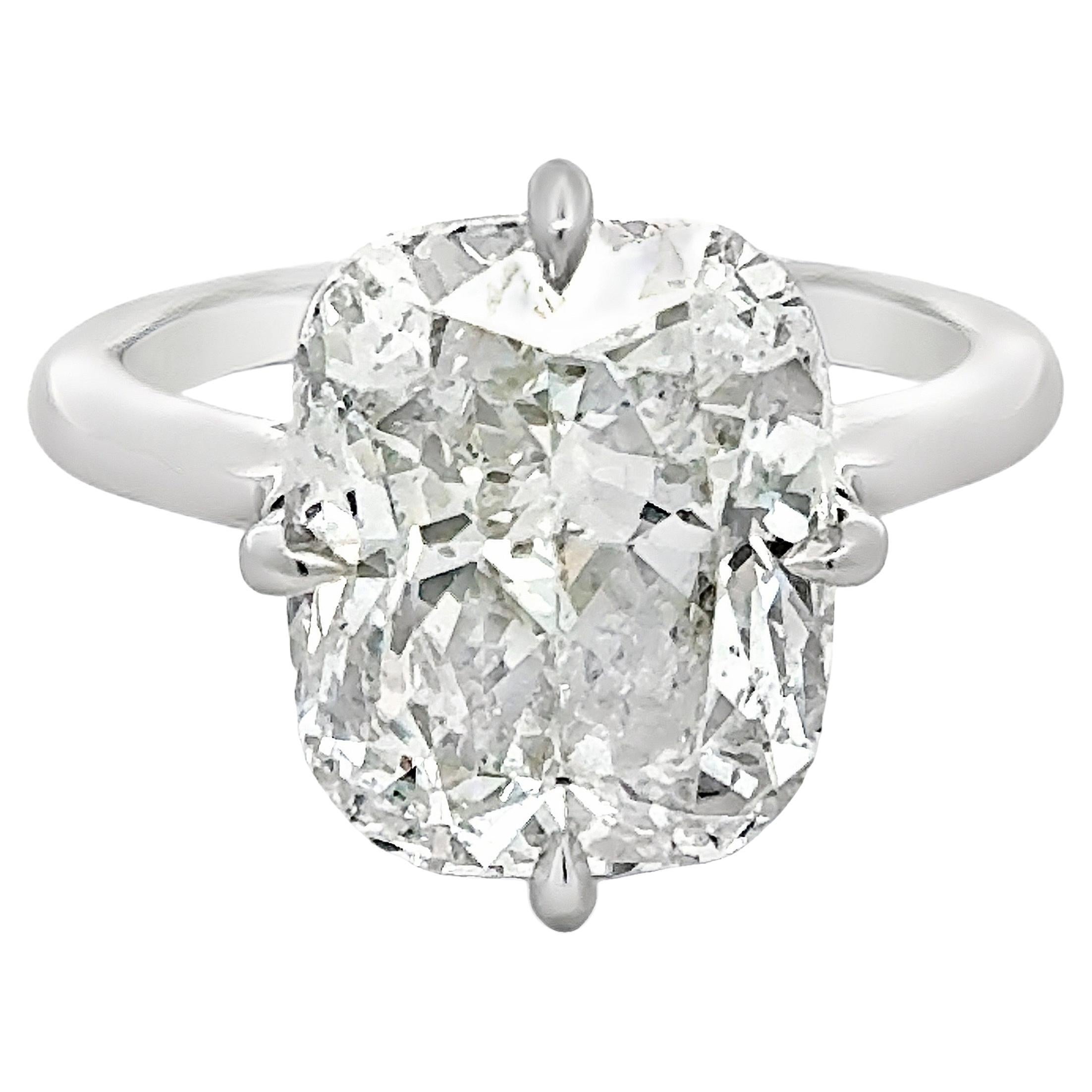GIA Certified 8.02 Carats Cushion Cut Diamond Solitaire Engagement Ring