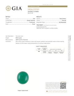 GIA Certified 80.32 Carat Oval Shape Natural Cabochon Emerald