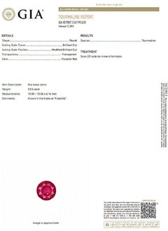 GIA Certified 8.03CT Natural Tourmaline Rubellite Ruby Diamond Cluster Ring 18K*