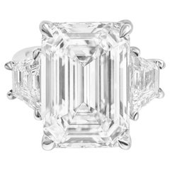 GIA Certified 8.05 Carat Emerald Cut Trapezoids diamond ring