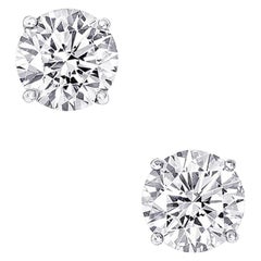 Clous d'oreilles en diamants taille ronde de 8,06 carats certifiés GIA