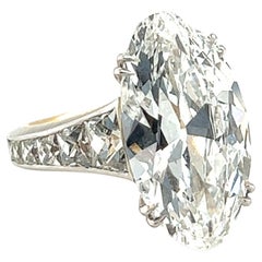 GIA Certified 8.07 Carat Oval Diamond Solitaire Engagement Ring