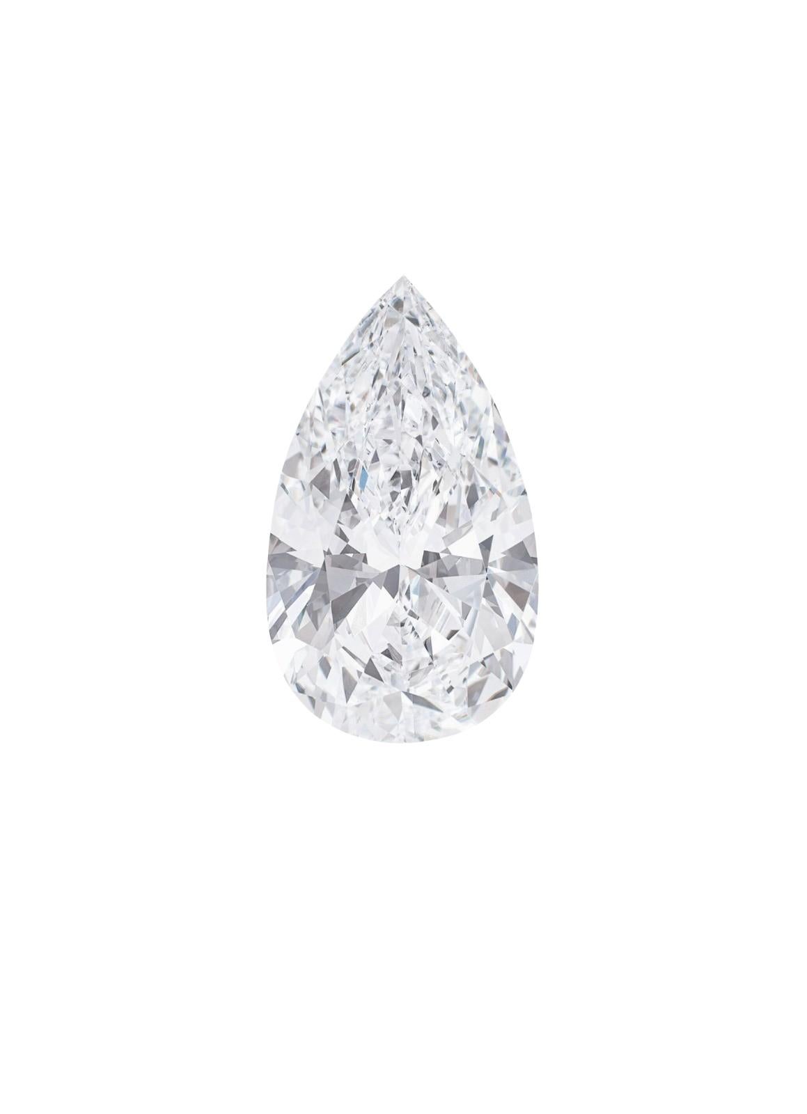 Contemporain Bague en diamant poire certifié GIA de 8 carats avec pavé  en vente