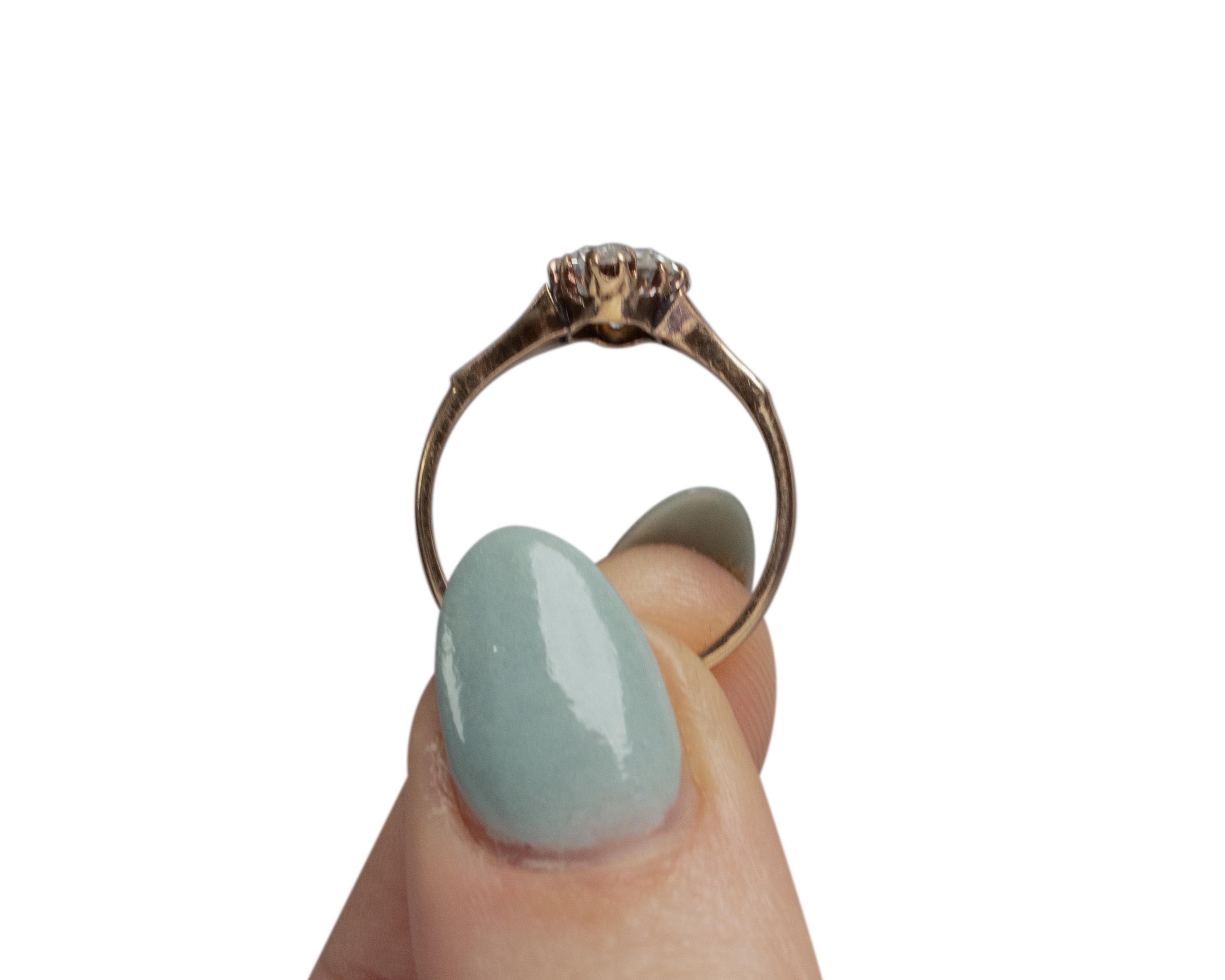 GIA Certified .81 Carat Art Deco Diamond 14 Karat Yellow Gold Engagement Ring For Sale 3