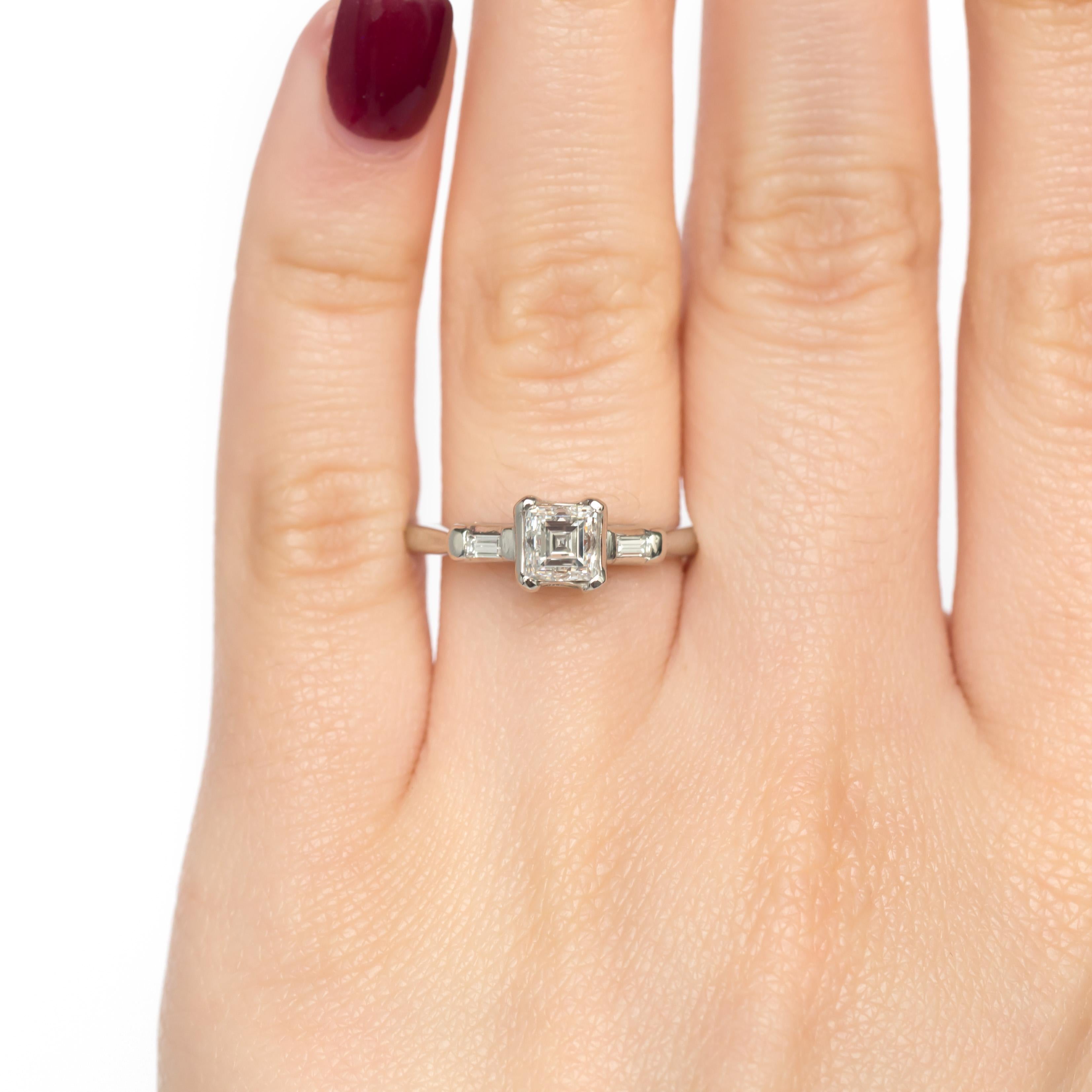 Art Deco GIA Certified .81 Carat Diamond Platinum Engagement Ring For Sale