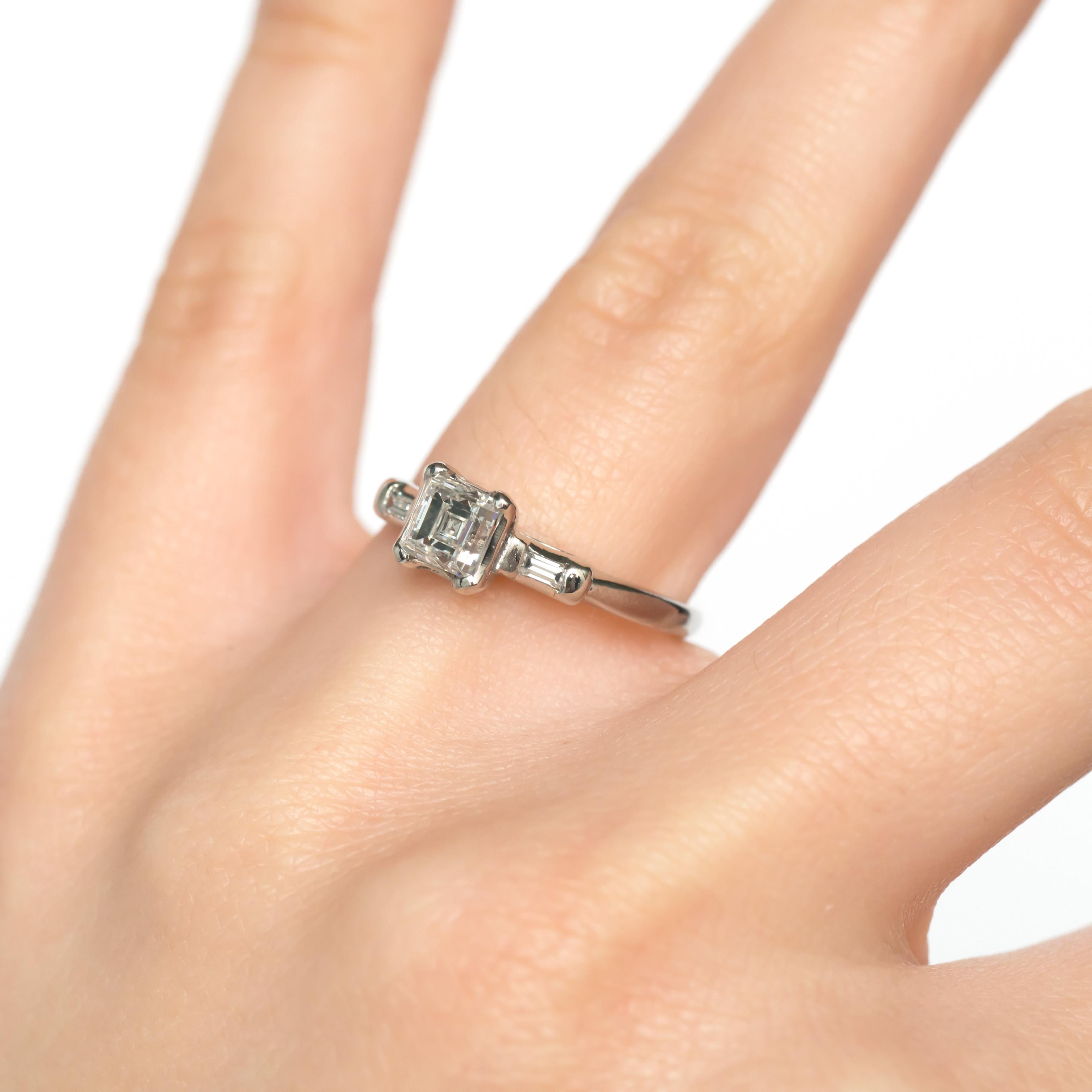 GIA Certified .81 Carat Diamond Platinum Engagement Ring In Good Condition For Sale In Atlanta, GA