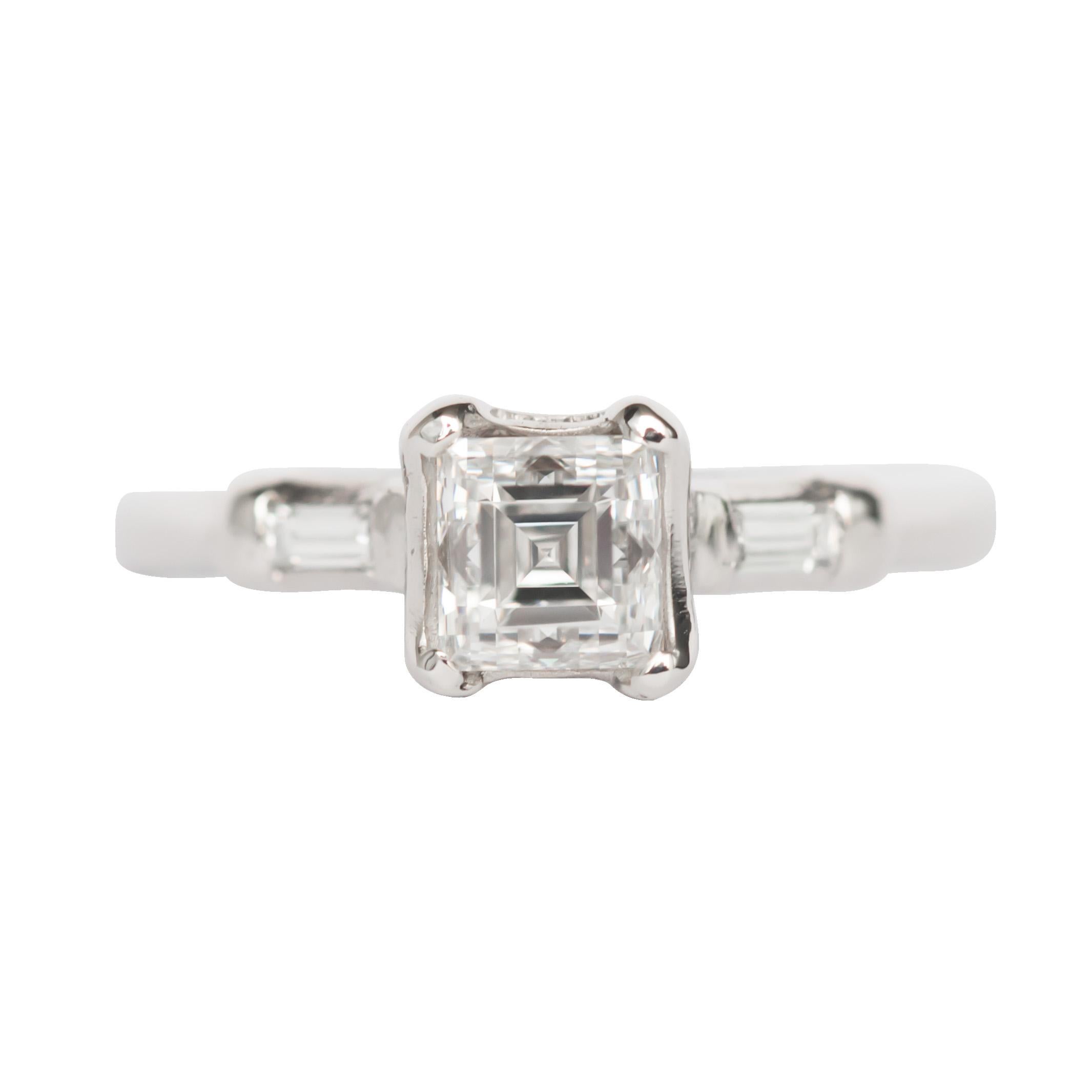 GIA Certified .81 Carat Diamond Platinum Engagement Ring For Sale
