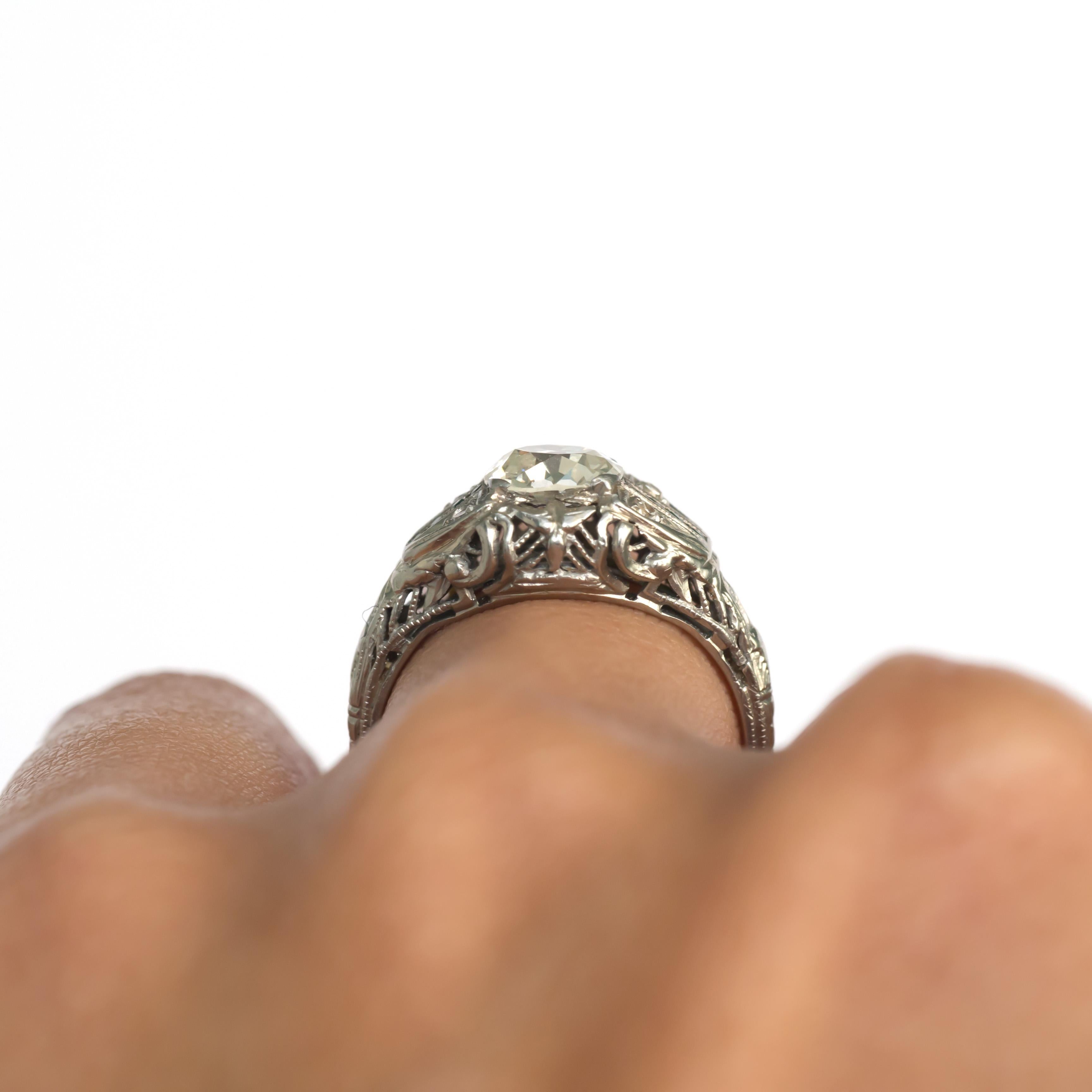 Verlobungsring mit GIA-zertifiziertem 0,81 Karat Diamant aus Weißgold im Angebot 3