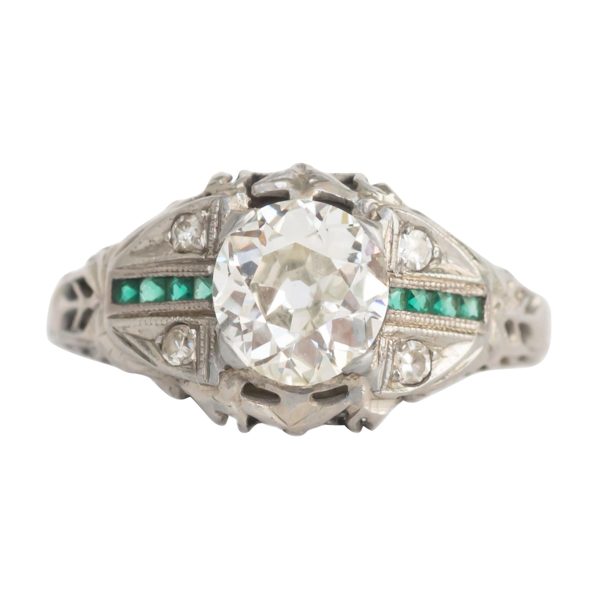 Verlobungsring, GIA-zertifizierter .81 Karat Diamant Weißgold