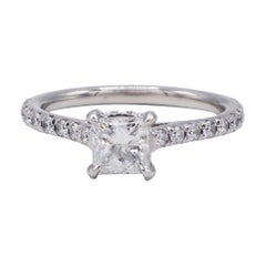 GIA Certified .81 Carat Princess Cut Diamond Platinum Engagement Ring