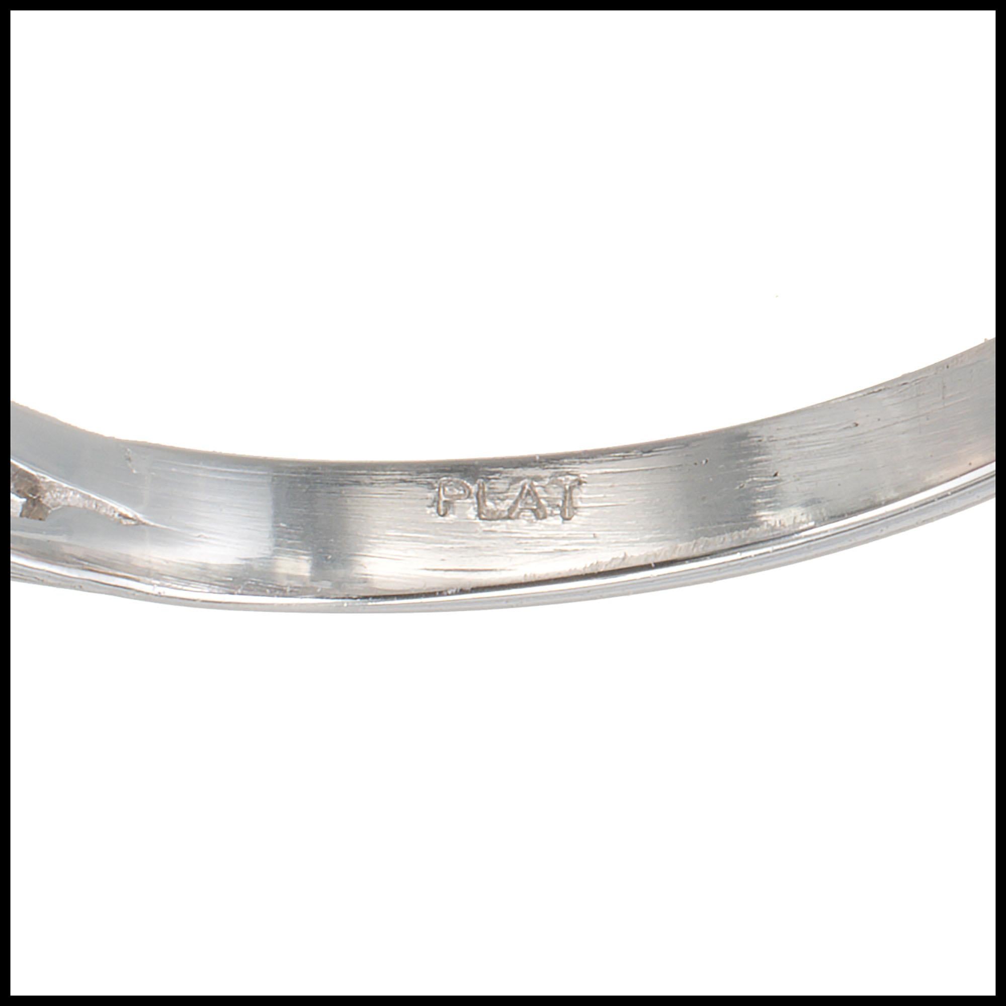 Round Cut GIA Certified .81 Carat Ruby Diamond Platinum Art Deco Engagement Ring