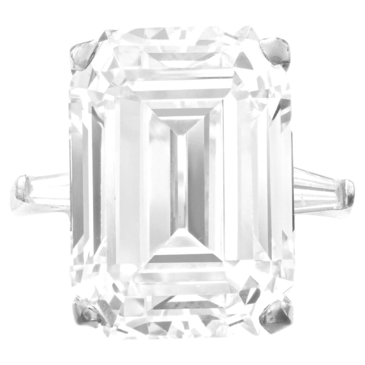 GIA Certified 8.11 carat Emerald Cut Diamond Ring For Sale