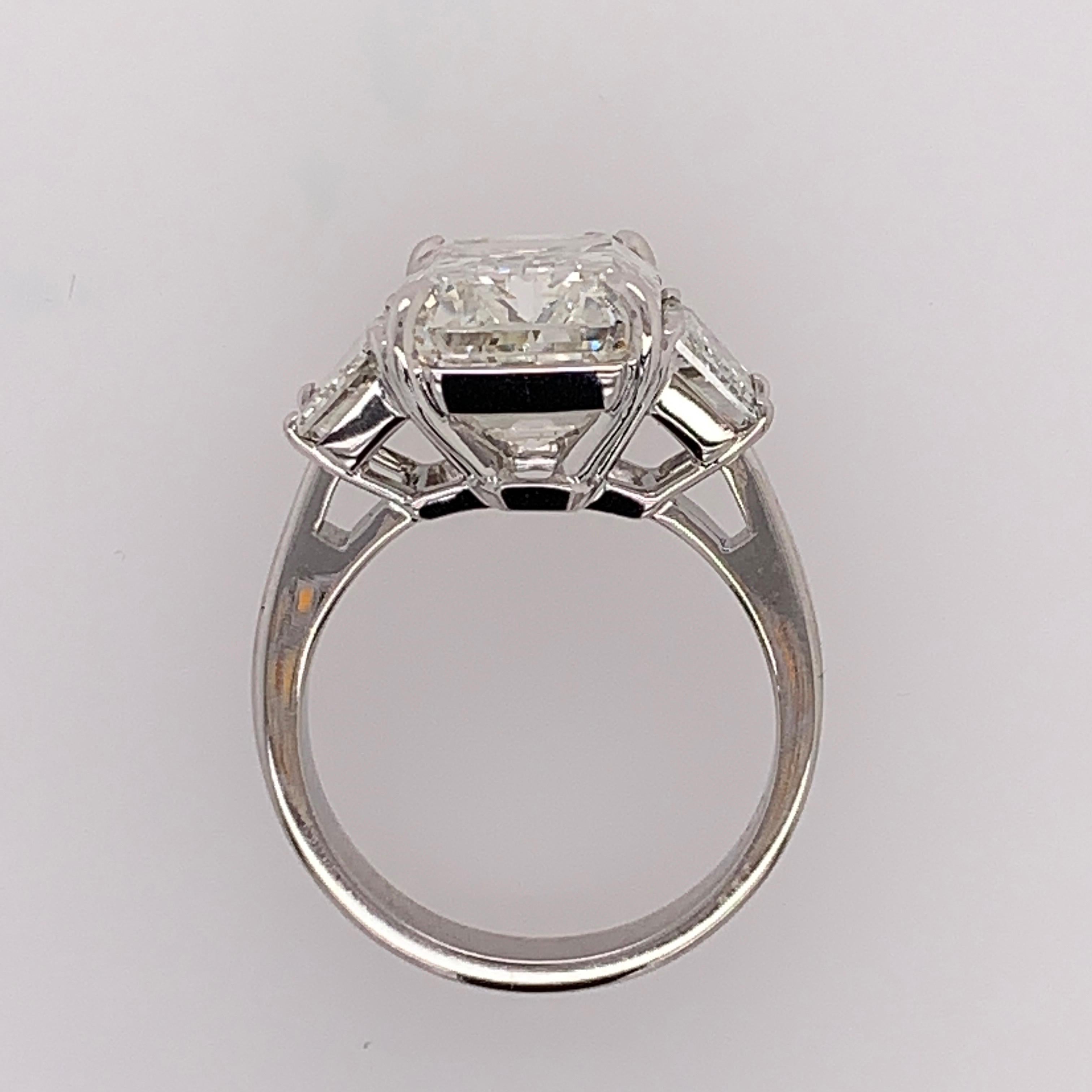 GIA Certified 8.11 Carat Natural Emerald Cut Diamond H VS2 PLAT Engagement Ring 5