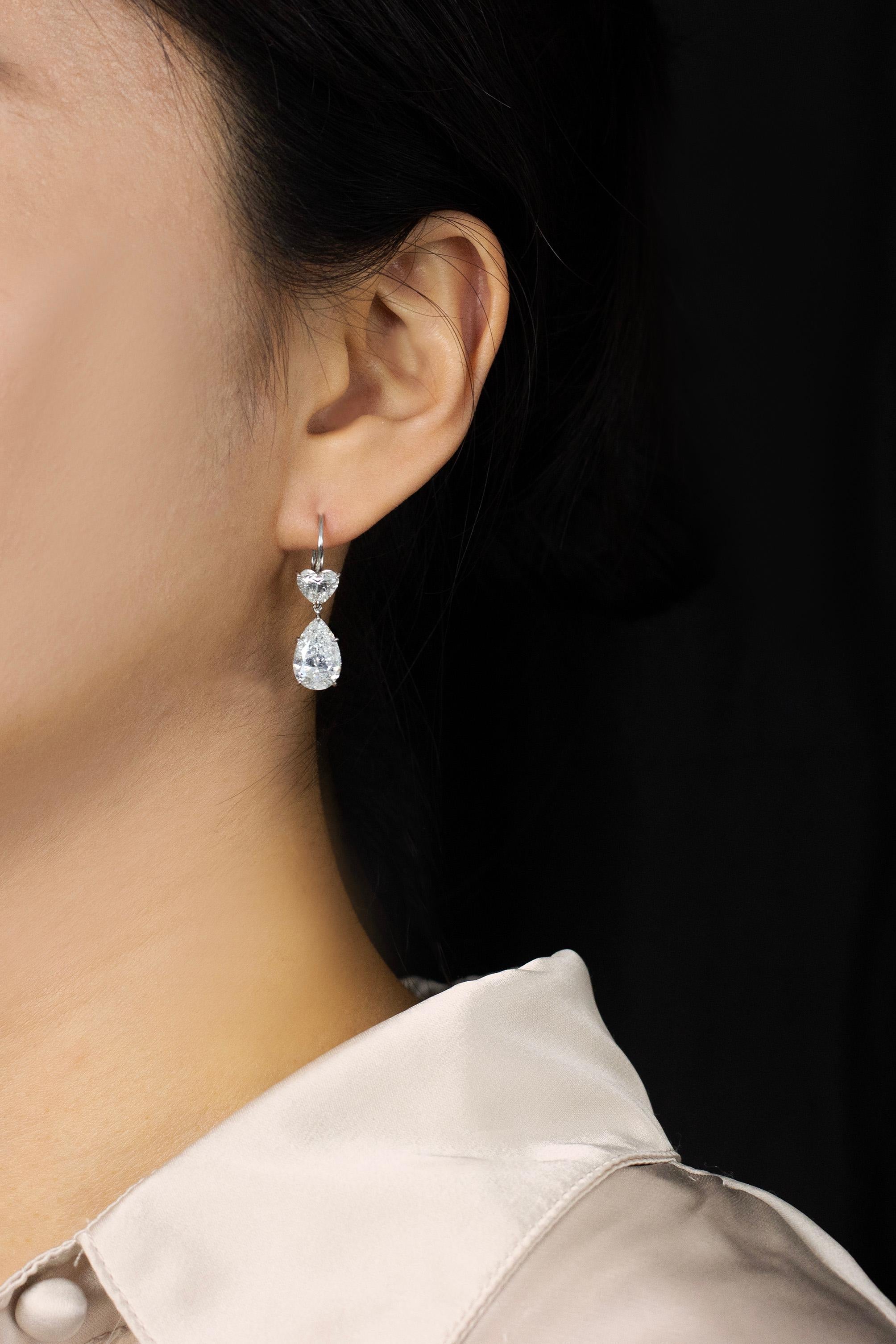 GIA-zertifizierte 8,11 Karat birnenförmige und herzförmige Diamant-Ohrringe (Zeitgenössisch) im Angebot