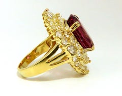 GIA Certified 8.12ct Natural No Heat Spinel 6.00ct Diamonds Ballerina Ring 18Kt*