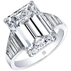 GIA Certified 8.15 Carat J/ VS2 Emerald Cut Diamond Engagement Ring