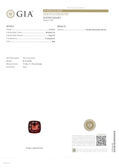 GIA Certified 8.15 Carat Red Garnet and Diamond Ring in 18K White Gold