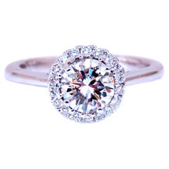 GIA Certified .81ct Natural Round Diamond solitaire ring G/Vs2