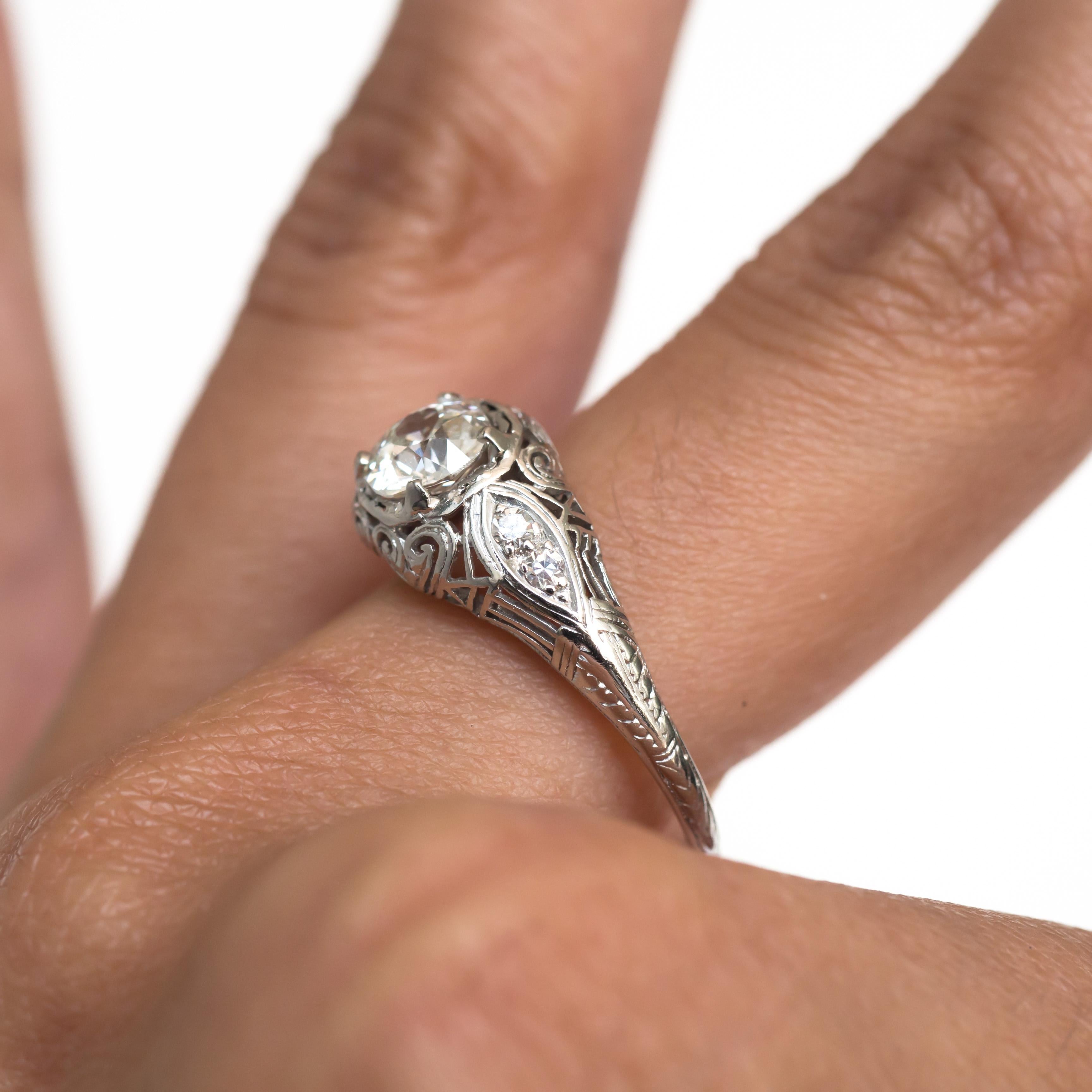 Bague de fiançailles en platine avec diamants de 0,82 carat certifiés GIA en vente 3