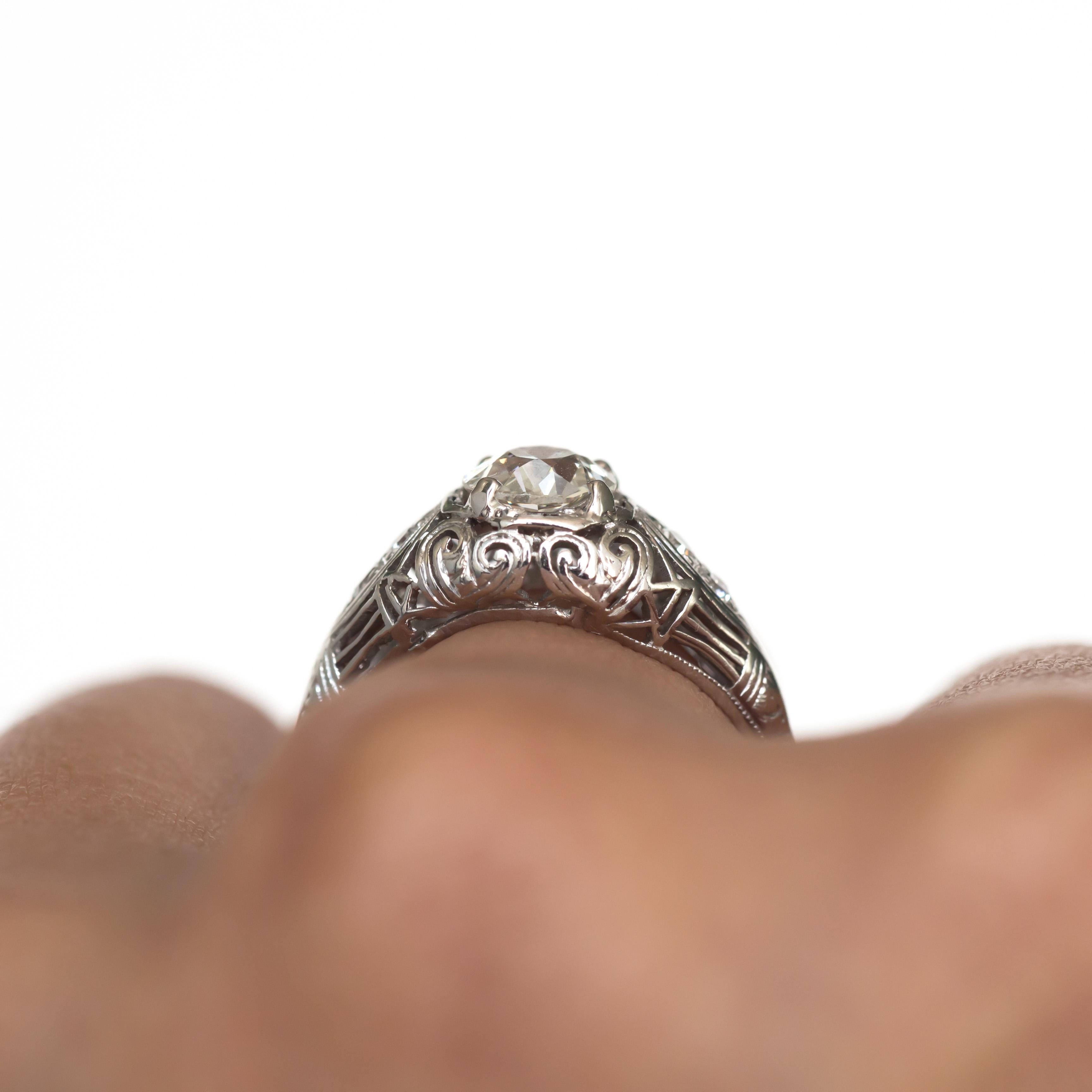 GIA Certified .82 Carat Diamond Platinum Engagement Ring For Sale 1