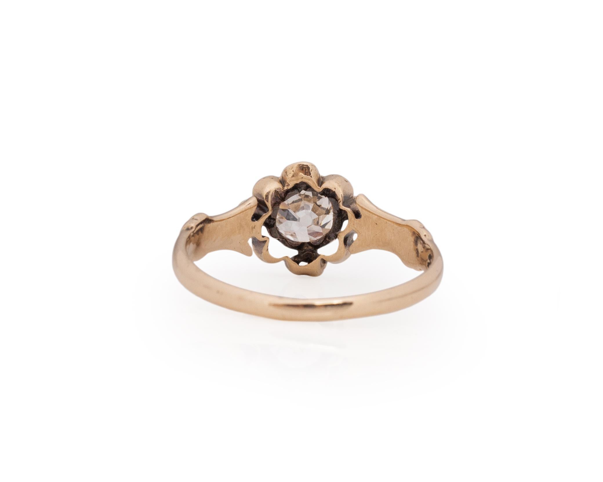 GIA Certified .82 Carat Edwardian 14 Karat Yellow Gold Engagement Ring In Good Condition For Sale In Atlanta, GA