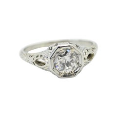 GIA Certified .82 Round Set in 14k White Gold