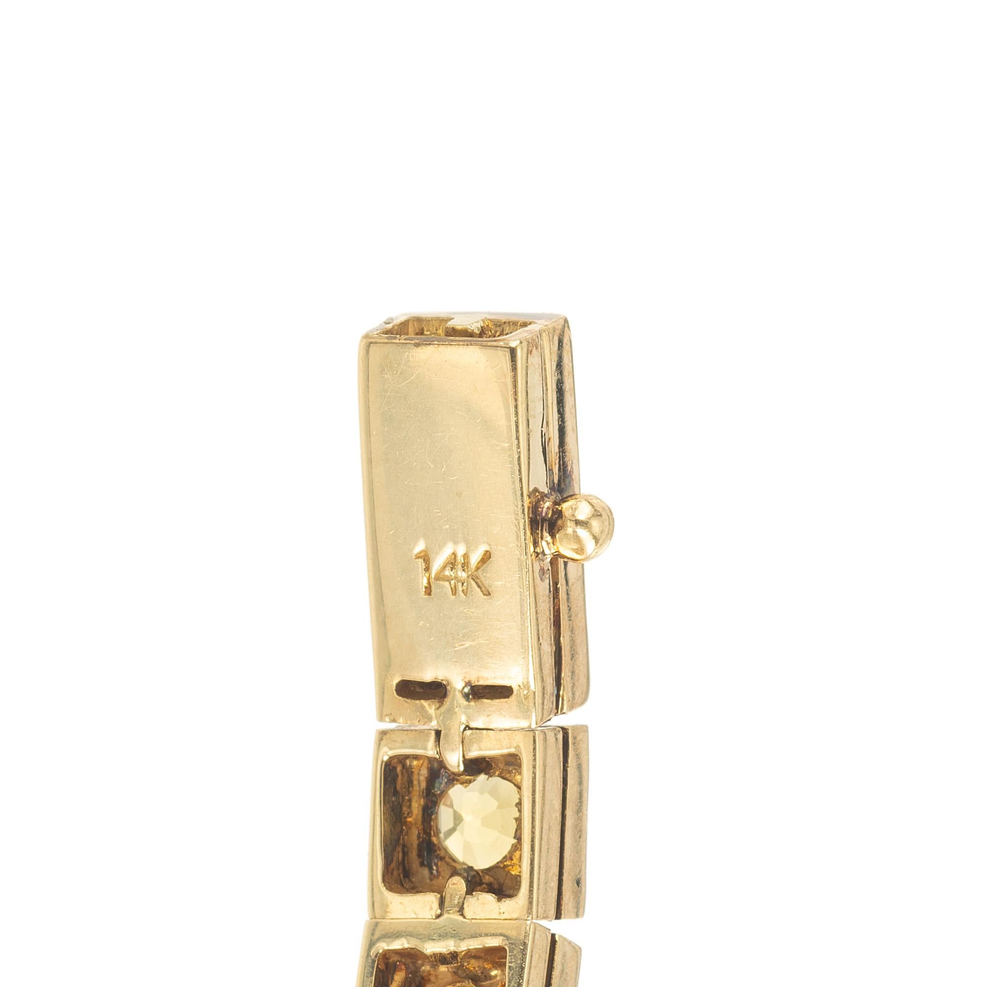 GIA Certified 8.25 Carat Round Ruby Sapphire Hinged Yellow Gold Tennis Bracelet For Sale 3