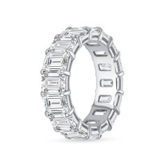 GIA Certified 8.25 CTW. Emerald Cut Diamond Eternity Band in Platinum