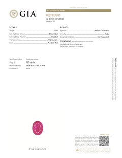 GIA Certified 8.25 Carat Oval Ruby