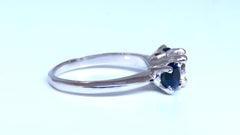 Anillo de tres piedras con zafiro y diamante natural certificado por GIA de 0,82 ct 14kt 54417